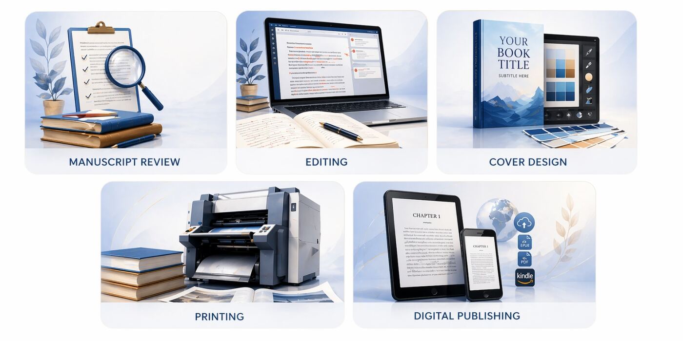 Layanan NusaLearn Publishing: Manuscript Review, Editing, Cover Design, Printing, Digital Publishing
